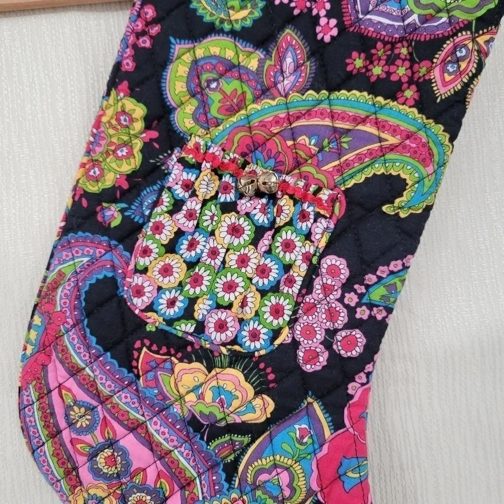 Vera Bradley Quilted Floral Paisley Christmas Stocking EUC